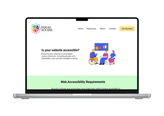 an accessibility checking website mockup